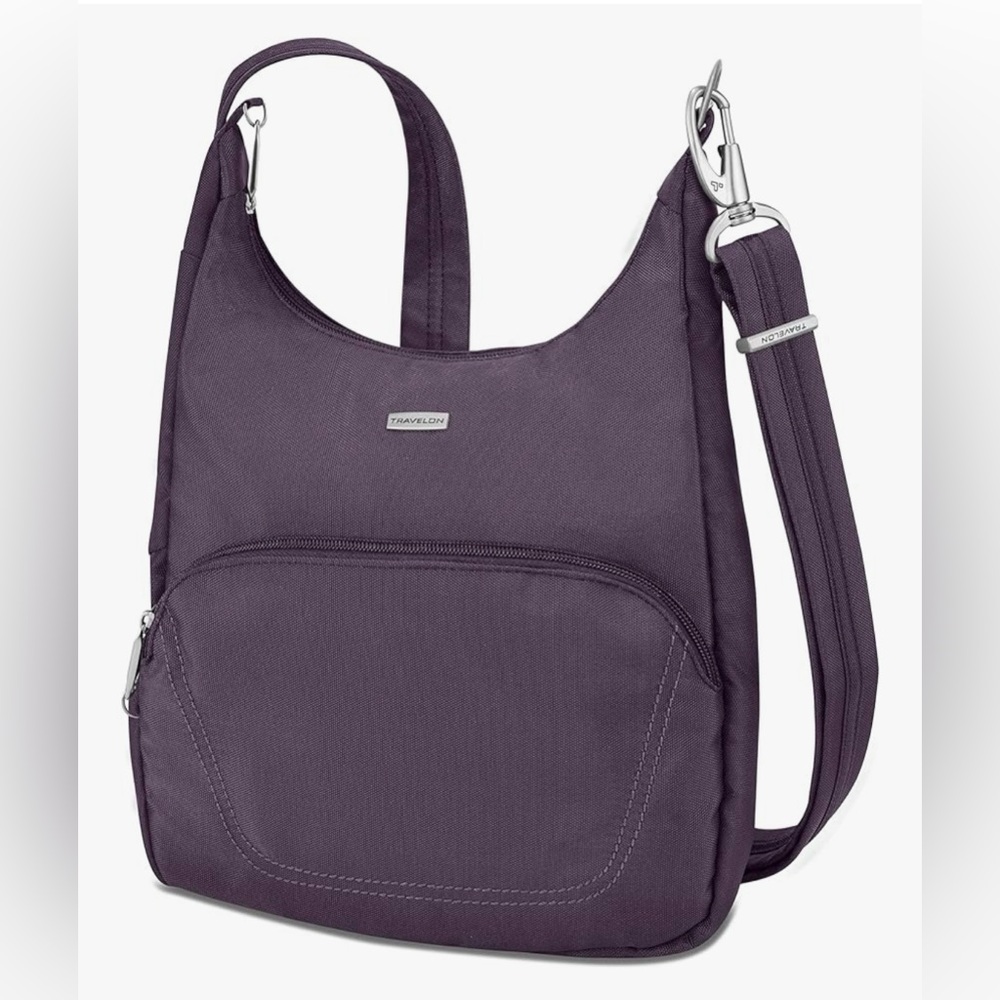 Travelon Anti-Theft Classic Essential Messenger Bag Travel Purse Purple BNWT NWT